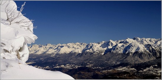 Belledonne depuis le plateau des Ramées - 25 janvier 2009