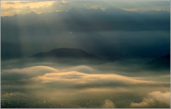 Grenoble et Belledonne depuis le Vercors - 25 août 2009