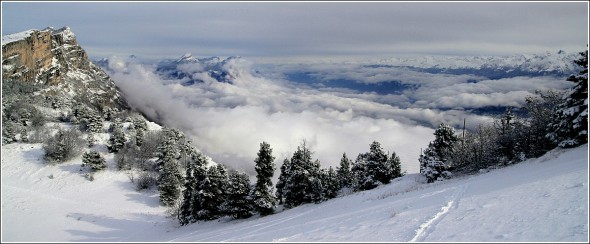 Vercors, Chartreuse et Grésivaudan depuis les pistes de Lans - 8 novembre 2009