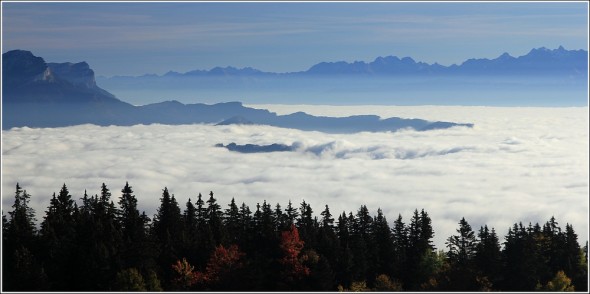 Chartreuse et Belledonne depuis la Molière (Vercors) - 16 octobre 2011