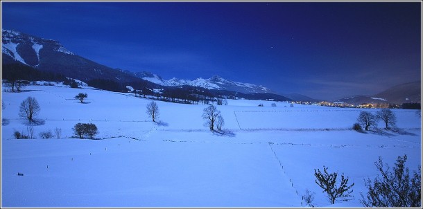 Pleine lune sur le plateau du Vercors - soirée du 29 octobre 2012