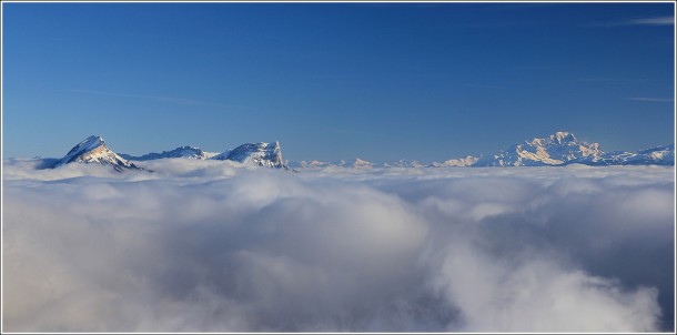 Chartreuse, Mont Blanc et mer de nuages depuis Lans en Vercors - 5 janvier 2013