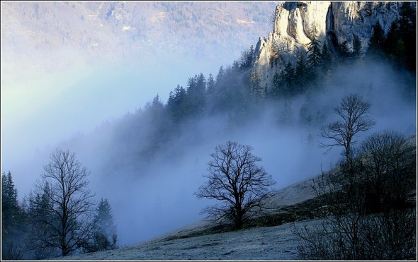 Brumes sur Lans en Vercors - 23 mars 2010