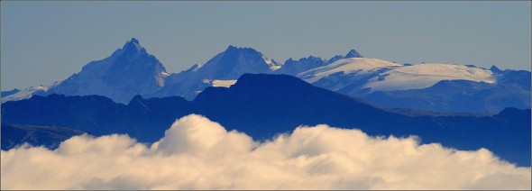 La Meije et le glacier des 2 Alpes depuis le Vercors - 18 octobre 2009